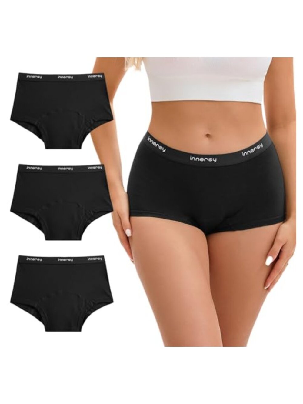 Period Underwear Leakproof Cotton Boy Shorts 3-Pack